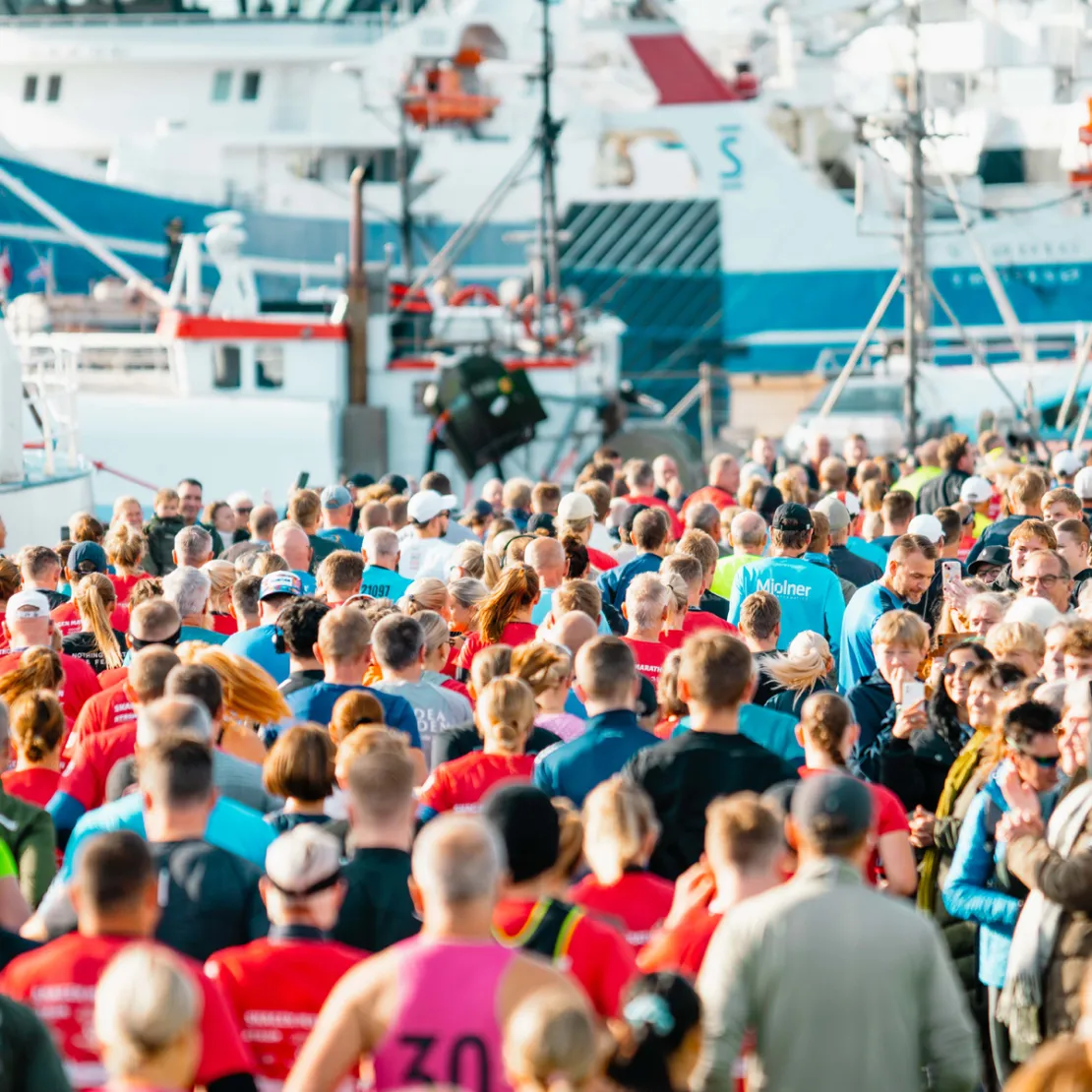 Skagen Marathon løbere på havnen