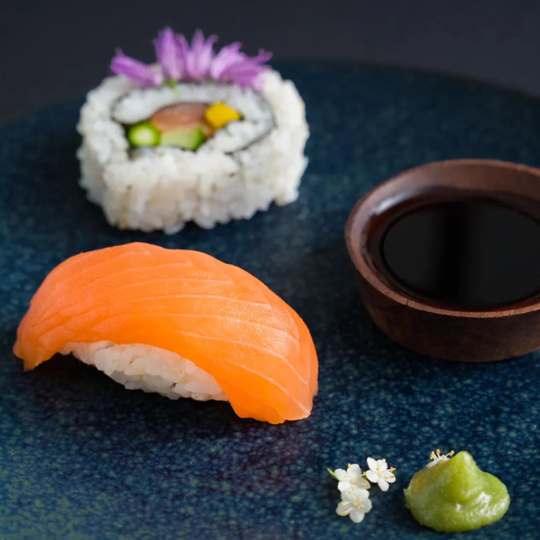 Klar til at spise lækker sushi fra Skagen Salmon