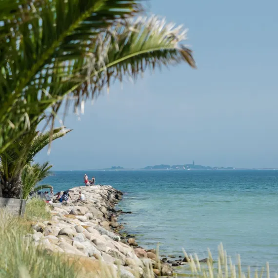 Sommerstemning på Palmestranden med udsigt til Hirsholmene