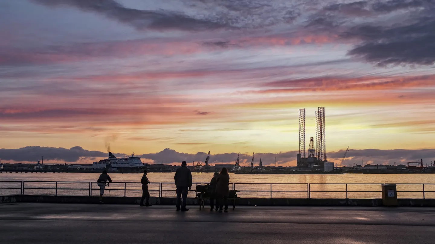 Solnedgang over Frederikshavn Havn